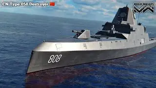 Modern Warships: CN Type 058 Destroyer, Armed With A Unique Railgun.