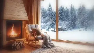 Daytime Fireplace Ambience ☀️🔥 Cozy Winter Cabin for Focus, Reading & Calm (8 Hours)