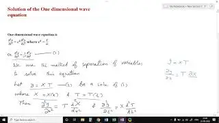Solution of One Dimensional Wave Equation Using Method of Separation of Variables