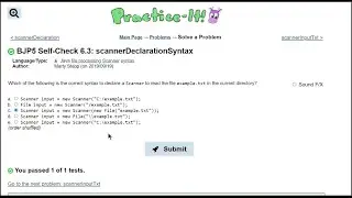 Java Practice It || 6.3 scannerDeclarationSyntax || file processing, scanner, syntax