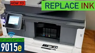 Замена чернильного картриджа HP OfficeJet Pro 9015e.