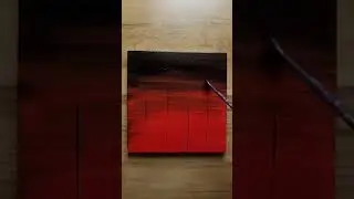 Red Acrylic Painting / Easy Landscape Painting / #short #youtubeshorts