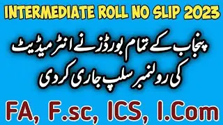Intermediate Roll No Slip 2023 | How To Download Roll No Slip | 11th & 12th Class Roll No Slip 2023