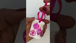 Hand-Painted Pink Christmas Ornament Gift Tags | Mixed Media Holiday Craft #winterholidays
