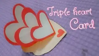 DIY triple heart card || scrapbook card || scrapbook page