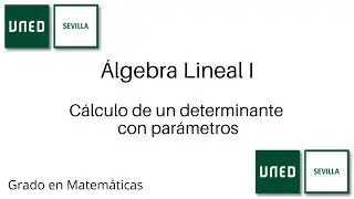 Cálculo de determinantes con parámetros usando operaciones sobre filas | Álgebra Lineal I | UNED