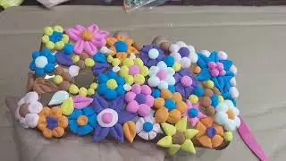 decoration of old mobile case with polymore clay /beautiful flower
