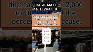 A population of a town decreased from 12,000 to 10,200. Find the percentage decrease. #shorts