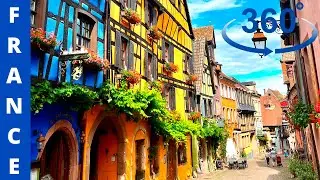 360&deg; Virtual Tour of the Most Beautiful Villages in France/ Riquewihr -A Magnificent Village/ ASMR