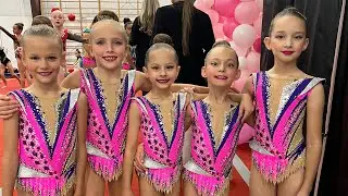 Gymnastics group competition in Texas level 5 with Ieva Sholoshenko @florida gymnastics academy 2023