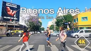 4K DRIVE San Juan Avenue BUENOS AIRES Argentina 4k video HDR