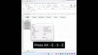 Excel Shortcuts - Copy Row and Paste Into Column