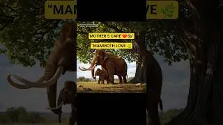 Mammoth Mom Feeds Baby Under the Tree 🌿🐘 Heartwarming Ice Age Moment #Shorts