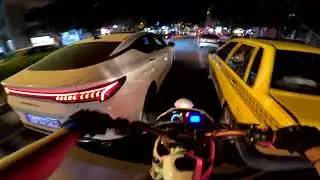 POV Night Motorcycle Ride Through Crazy Traffic | Iran Urban Chaos 🛵🌙