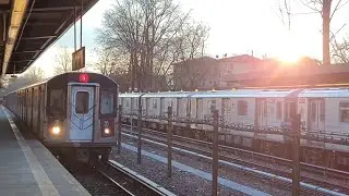 New York City Subway: R142 5 trains at Baychester Avenue (HD)