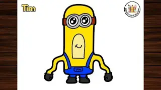 How to Draw Cute Mega Minion Tim from Despicable Me 4 Easy Step by Step  | Arshaka Cute Drawing