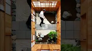 Zen Garden Transformation. #zengarden #satisfying #gardenmakeover #capcut #beforeafter #viralvideo