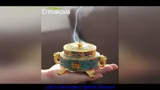 ERMAKOVA Incense Holders Incense Burner Tibetan Style Painted Enamel Zinc Alloy Coil Incense Holder