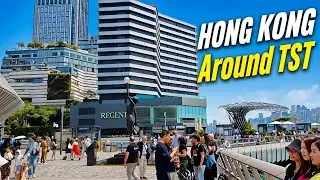 🇭🇰HONG KONG Downtown Walk in TSIM SHA TSUI. Victoria Harbour, Avenue of Stars
