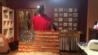 Rustic American flag for Japan. 10 hour flight & 5400 miles