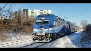 WINTER TRAINS EXO Commuter at De La Concorde Street Bridge in Laval
