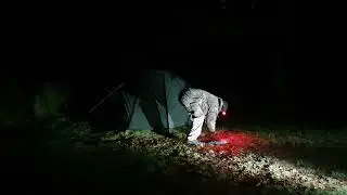 staking out the guy lines of the tent  22nd Jan 2024