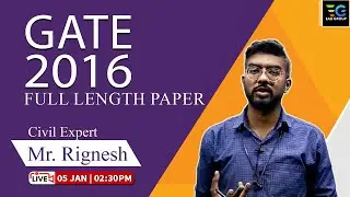 Gate 2016 Full Length Paper  | GATE 2023 Crash Course | CIVIL ENGINEERING | BY RIGNESH SIR