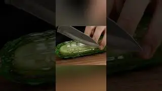 Glass ridge ground Cut in Cinematic Slow Motion ASMR Slicing Sounds  #ASMR #SatisfyingSlice #shorts