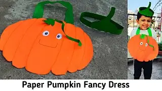 How to make Pumpkin Fancy Dress with Paper । Vegetable Fancy Dress Competition #halloween #pumpkin