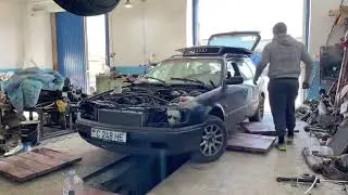 Замена мотора Audi100 c4 2.016v