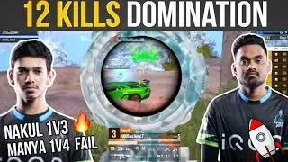 NakuL 1v3 & Manya Almost Clutch 1V4 🤯 12 kills Domination In Sanhok | Tournament Highlights