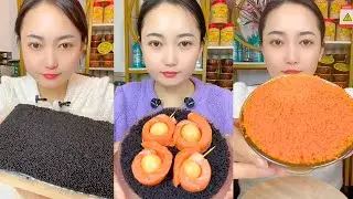 Rainbow Fish Roe ASMR Eating Sounds | Colorful Texture Mukbang #317