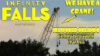 SeaWorld Orlando General Construction Update 8.11.17 Infinity Falls Crane Arrives & Troth Work!