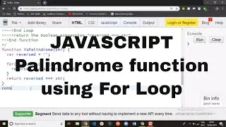JAVASCRIPT function to check if a string is a Palindrome or not