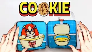 Cookie Dog paper Book 🐶🍪 | Bath Time, Toilet & Fun Play for Kids #papercraft #paperdoll #craft 