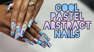 Cool Breezy Abstract Nails | Client Work | How to do Acrylic Nails