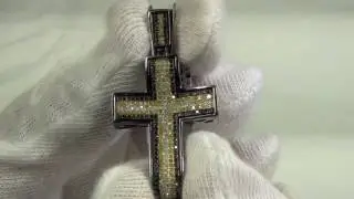 3 Color Genuine Diamonds .75 Carats Hip Hop Cross
