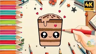 🍫 Как нарисовать милый шоколадный коктейль | Простой пошаговый рисунок для детей | Рисуем с удово...