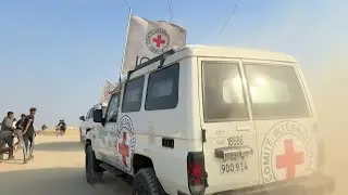 Red Cross vehicles transport remains of officer killed in 2014 Gaza war | AFP