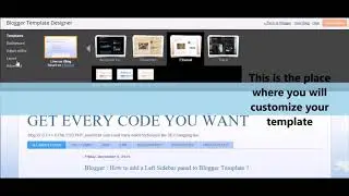How to customize Blogger Template, Add a left Sidebar Panel