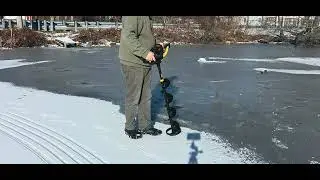 Jiffy electric ice auger  model 60 8 inch hole test #jiffyicefishing.com # icefishing
