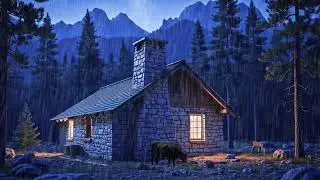 Fall Asleep Fast Tonight in a Cozy Cabin 🪵🌧️ Rain on the Roof | Instant Calm for Deep Sleep