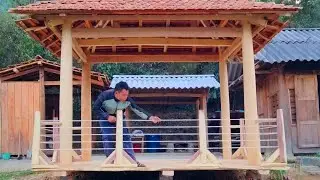 A rope railing I woven beautifully around the wooden hut - Building Green Life