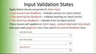 Bootstrap Input validation classes