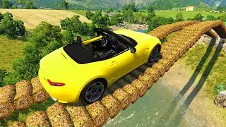 Cars vs Log Double Bridge #2 &ndash; BeamNG.Drive