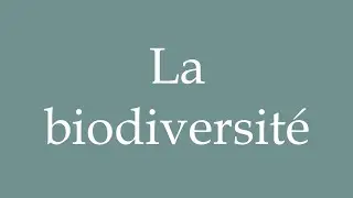 How to Pronounce ''La biodiversit&eacute;'' (Biodiversity) Correctly in French