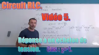Circuit RLC - Vid&eacute;o 5 - R&eacute;ponse &agrave; un &eacute;chelon de tension dans le cas o&ugrave; ƺ sup&eacute;rieur &agrave; 1