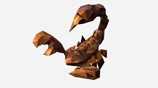 Low Poly 3d model Animated Art Classic Brown Scorpion
