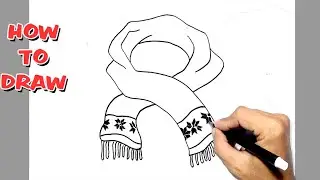 How to draw scarf || easy step by step