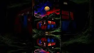 old caravan and moon